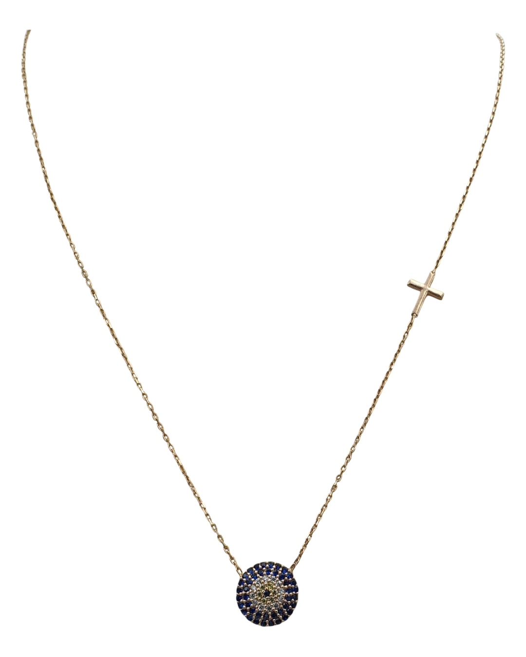 an.1530 Κολιέ ασημένιο-επιχρυσωμένο μέ ζιρκόν - Image 1