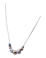 Κολιέ ασημένιο μέ επιχρυσωμένα στοιχεία καί ζιρκόν - Image 2