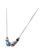 Κολιέ ασημένιο με επιχρυσωμένα στοιχεία μέ ζιρκόν - Image 3