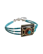 Βραχιόλι επάργυρο χειροποίητο έθνικ-boho από Νεπάλ - Image 2