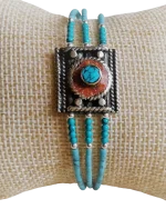 Βραχιόλι επάργυρο χειροποίητο έθνικ-boho από Νεπάλ