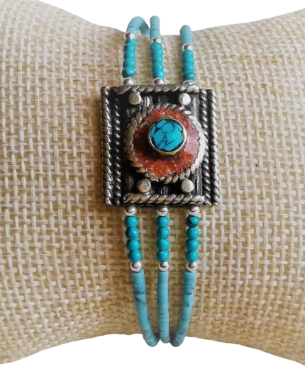 Βραχιόλι επάργυρο χειροποίητο έθνικ-boho από Νεπάλ