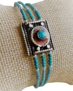 Βραχιόλι επάργυρο χειροποίητο έθνικ-boho από Νεπάλ - Image 3