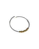 Βραχιόλι χειροπέδα ασημένιο μέ επίχρυσα στοιχεία - Image 3