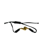 Βραχιόλι μακραμέ μέ χειροποίητο ασημένιο-επιχρυσωμένο στοιχείο