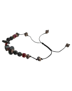 Βραχιόλι μακραμέ χειροποίητο μέ αιματίτη και αχάτη