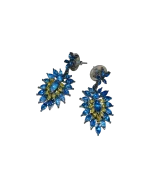 Σκουλαρίκια faux μέ μπλέ κρύσταλλα vintage