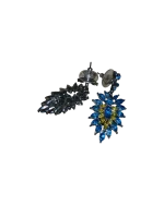 Σκουλαρίκια faux μέ μπλέ κρύσταλλα vintage - Image 3