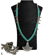 Κολιέ χειροποίητο επάργυρο με τυρκουάζ ethnic-boho - Image 3