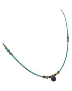 Κολιέ χειροποίητο μέ τυρκουάζ και αμέθυστο - Image 3