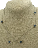 Κολιέ ασημένιο μέ κύβους με τυρκουάζ ζιρκονάκια