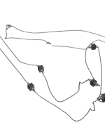 Κολιέ ασημένιο μέ κύβους με τυρκουάζ ζιρκονάκια - Image 2