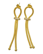 Σκουλαρίκια ασημένια-επιχρυσωμένα με ζιρκόν mesh