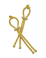 Σκουλαρίκια ασημένια-επιχρυσωμένα με ζιρκόν mesh - Image 3