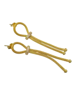 Σκουλαρίκια ασημένια-επιχρυσωμένα με ζιρκόν mesh - Image 4