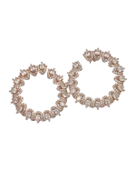 Σκουλαρίκια κρίκοι ασημένια-επιχρυσωμένα με ζιρκόν