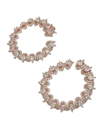 Σκουλαρίκια κρίκοι ασημένια-επιχρυσωμένα με ζιρκόν - Image 2