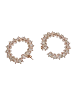 Σκουλαρίκια κρίκοι ασημένια-επιχρυσωμένα με ζιρκόν - Image 3