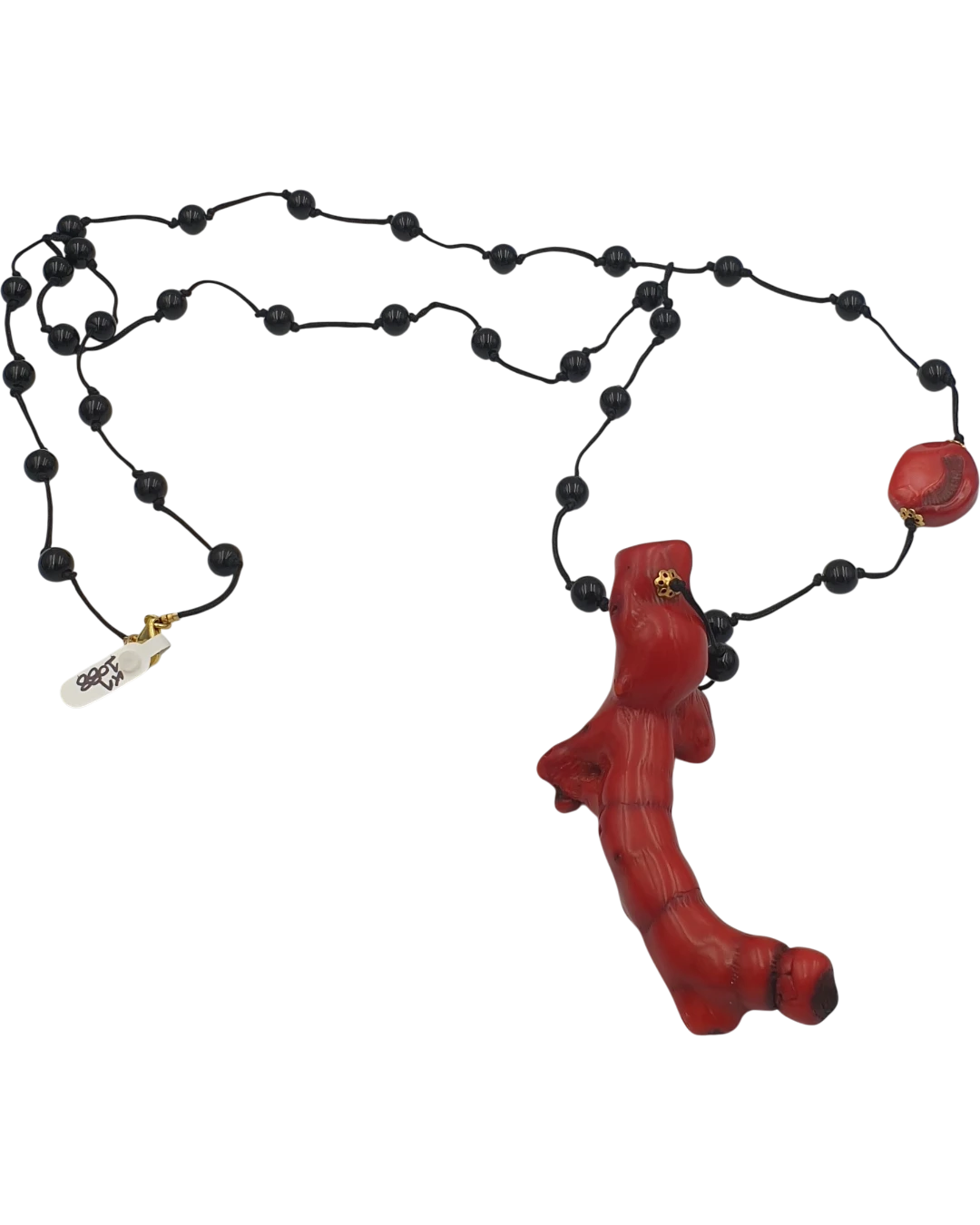 _an.20177 Κολιέ χειροποίητο μέ όνυχα και κοραλόπαστα - Image 1