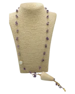 Κολιέ χειροποίητο μέ αμέθυστο και κοχύλι - Image 3