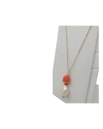 Κολιέ-μενταγιόν χειροποίητο ασημένιο-επιχρυσωμένο με μαργαριτάρι - Image 4