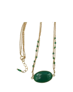 Κολιέ χειροποίητο ασημένιο-επιχρυσωμένο με αχάτη - Image 2