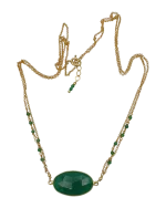 Κολιέ χειροποίητο ασημένιο-επιχρυσωμένο με αχάτη - Image 3