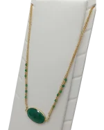 Κολιέ χειροποίητο ασημένιο-επιχρυσωμένο με αχάτη - Image 4