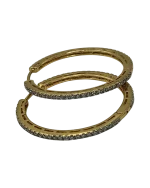 Σκουλαρίκια κρίκοι ατσάλινα με ζιρκόν