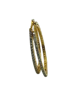 Σκουλαρίκια κρίκοι ατσάλινα με ζιρκόν - Image 2