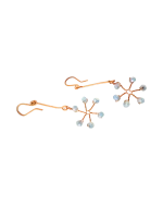 Σκουλαρίκια χειροποίητα από χαλκό και λευκά κρύσταλλα - Image 2