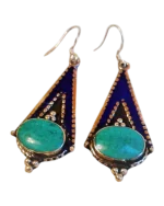 Σκουλαρίκια χειροποίητα επάργυρα ethnic-boho Nepal