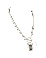 Κολιέ χειροποίητο επάργυρο boho