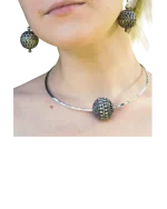 Κολιέ σέτ με τα σκουλαρίκια του χειροποίητα έθνικ-boho