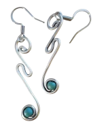 Σκουλαρίκια χειροποίητα επάργυρα με τυρκουάζ