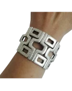 Βραχιόλι χειροποίητο επάργυρο χειροπέδα ethnic-boho