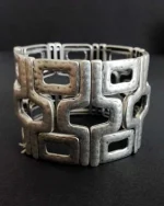 Βραχιόλι χειροποίητο επάργυρο χειροπέδα ethnic-boho - Image 3