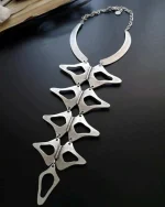 Κολιέ χειροποίητο επάργυρο ethnic statement- boho – tribal - Image 2