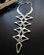 Κολιέ χειροποίητο επάργυρο ethnic statement- boho – tribal - Image 4