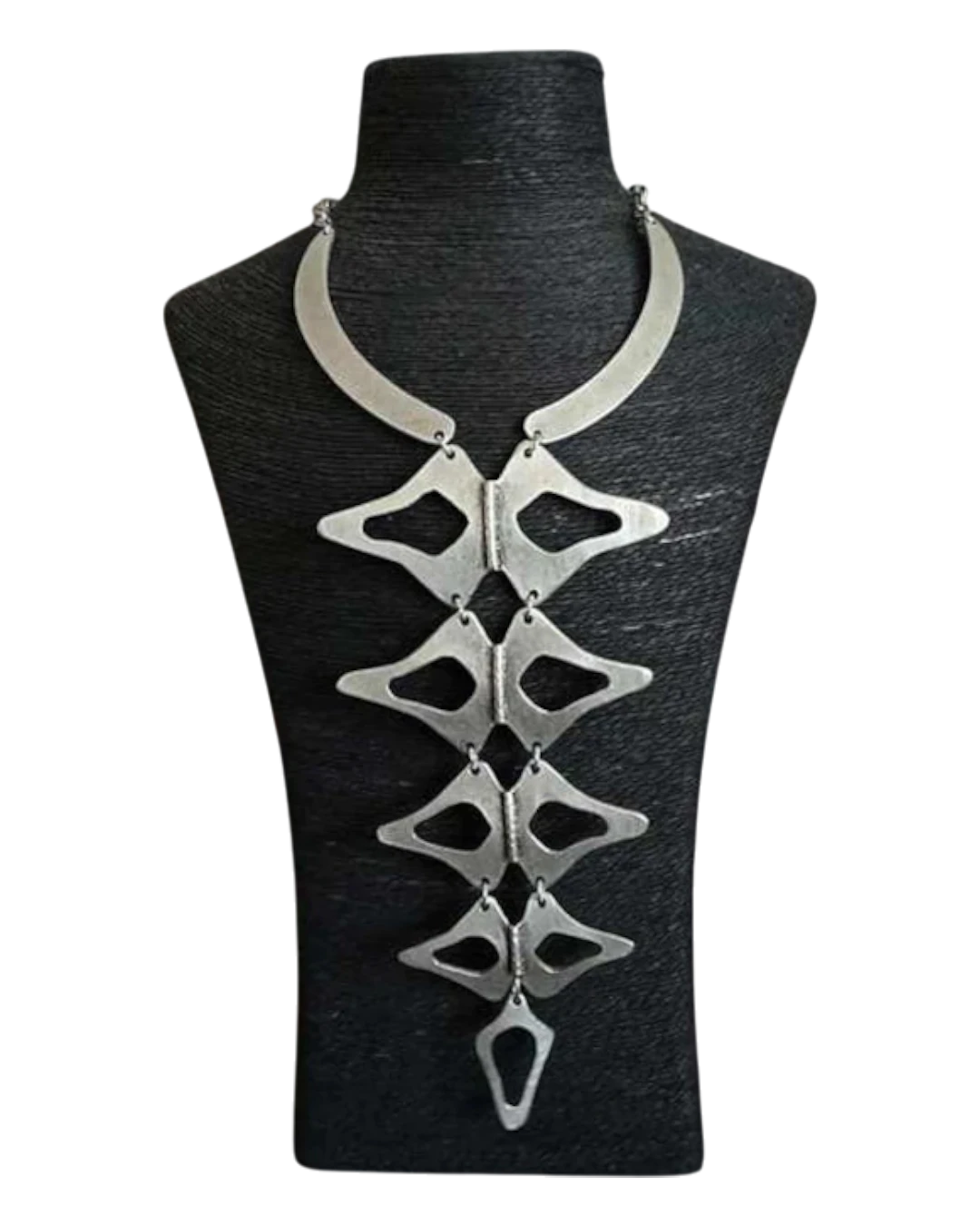 an.20493 Κολιέ χειροποίητο επάργυρο ethnic statement- boho – tribal - Image 1