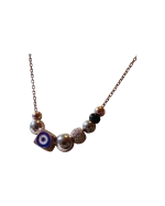 Κολιέ ασημένιο μέ επιχρυσωμένα στοιχεία καί ζιρκόν - Image 2