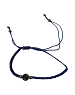 Βραχιόλι χειροποίητο μακραμέ με ασημένιο στοιχείο