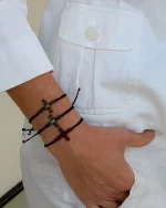 Βραχιόλι χειροποίητο μακραμέ “σταυρός” - Image 5