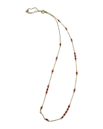 Κολιέ ασημένιο επιχρυσωμένο με κοραλί πέτρες - Image 2