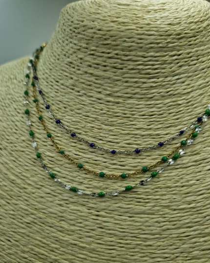 Κολιέ ατσάλινο με σμάλτο