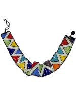 Κολιέ choker ethnic African χειροποίητο με χάνδρες - Image 2