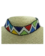 Κολιέ choker ethnic African χειροποίητο με χάνδρες - Image 3