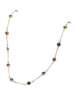 Κολιέ σε χρυσαφί ατσάλι με χρωματιστά κρύσταλλα - Image 2