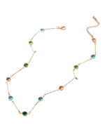 Κολιέ σε χρυσαφί ατσάλι με χρωματιστά κρύσταλλα - Image 3