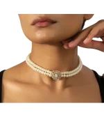 Κολιέ choker με πέρλες και κρύσταλλα - Image 2